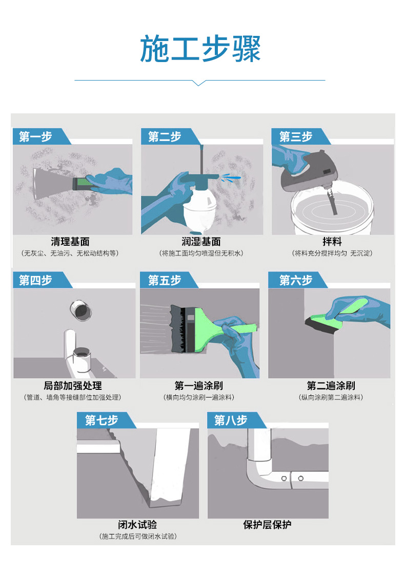 魔力水耐水抗裂彩色防水浆料